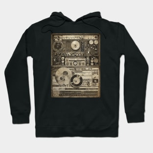 Retro  Setup Audio HiFi Sound System MixedBlack white Hoodie